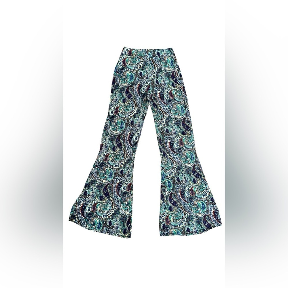 Zara Paisley Print Flare Pants Trousers Women’s Size XS - Picture 2 of 9